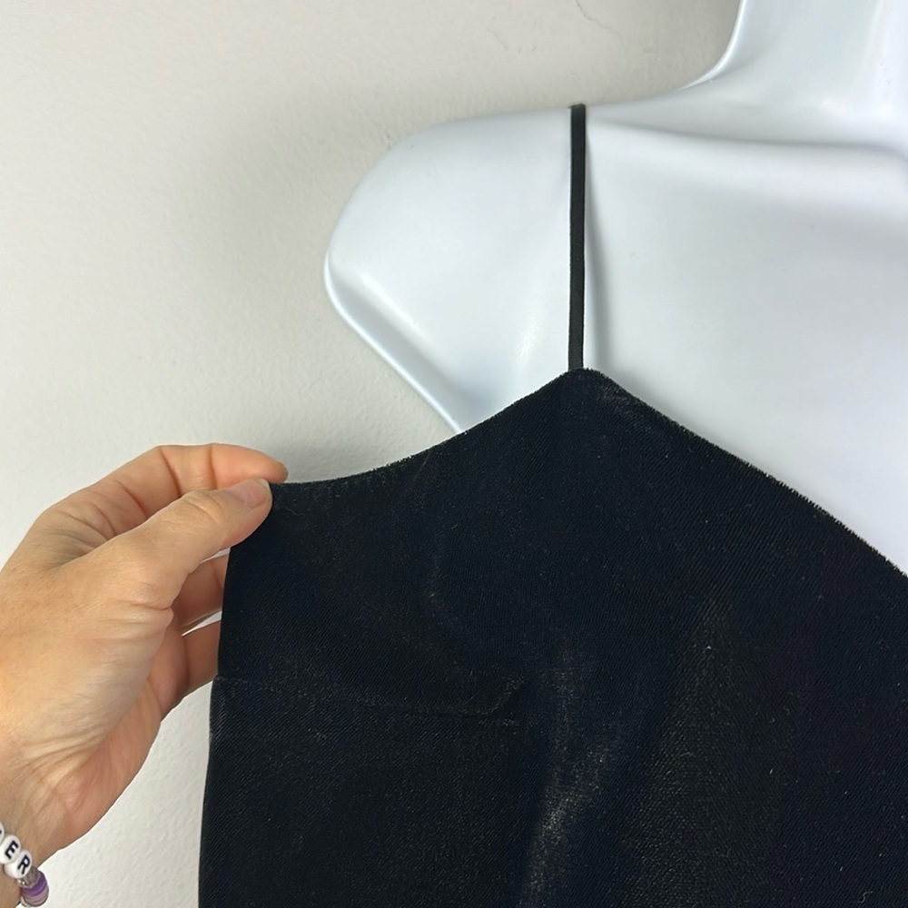 NEW J. Crew Black Velvet Peplum Cami Tank Top Size 2 Layer Lined Soft Dressy - Picture 5 of 16